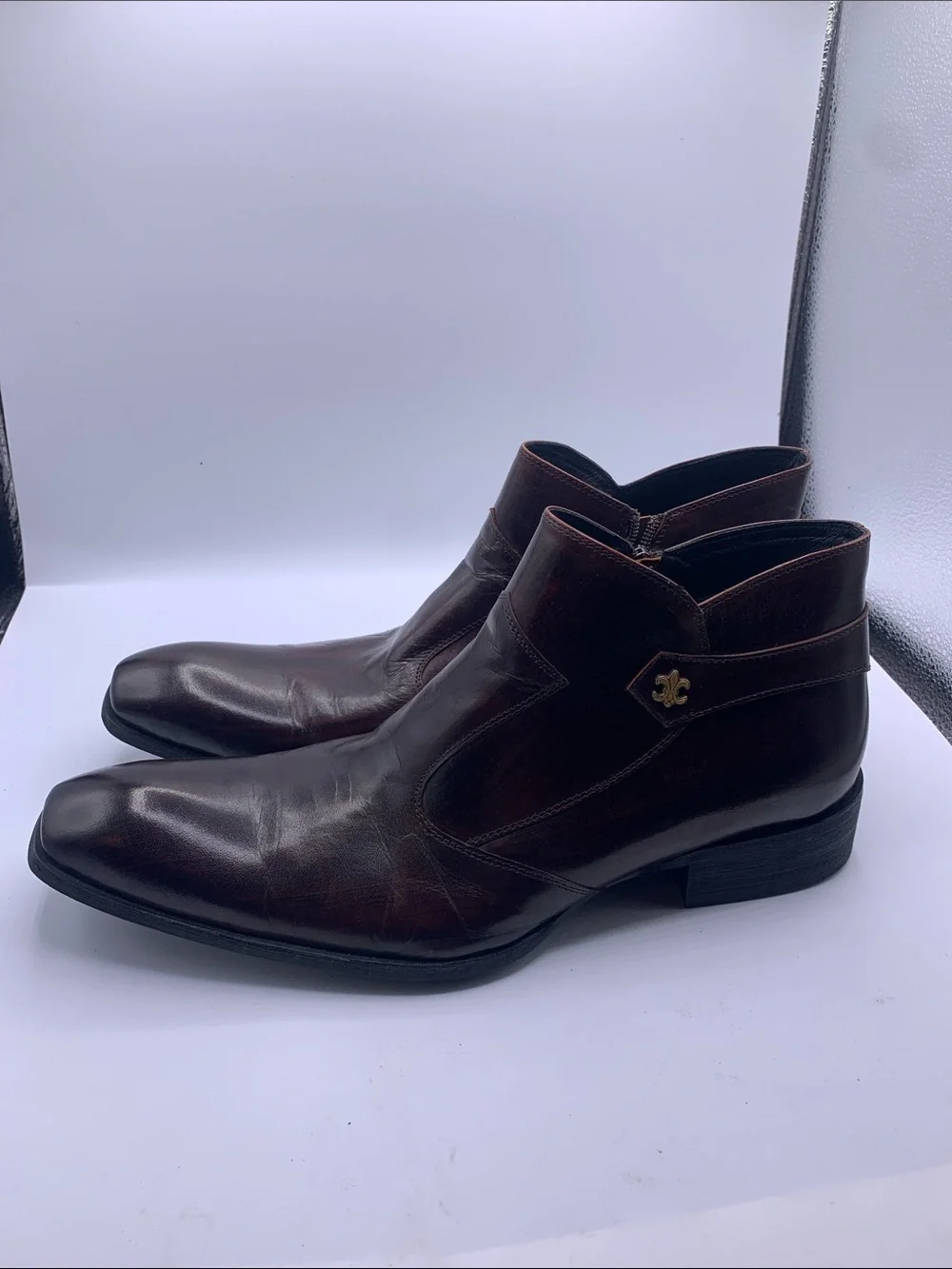 Robert Wayne Men's Brown Leather Chukka Boots Size 11